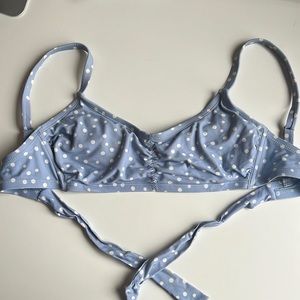 Blue Polka Dot Bikini Top